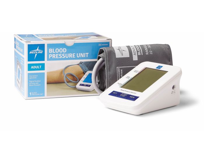 Medline Digital Blood Pressure Monitor Adult Cuff 1Ct
