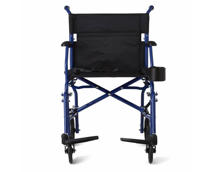 Medline Ultralight Transport Chair 300lb Blue 1Ct