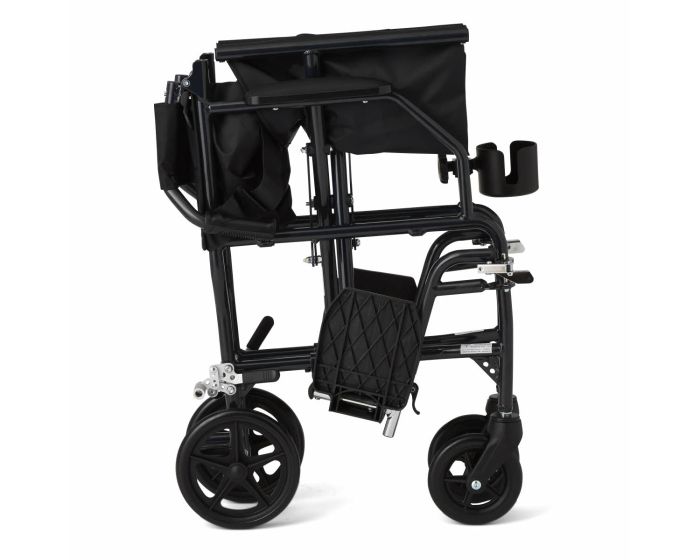 Medline Ultralight Transport Chair 300lb Black 1Ct