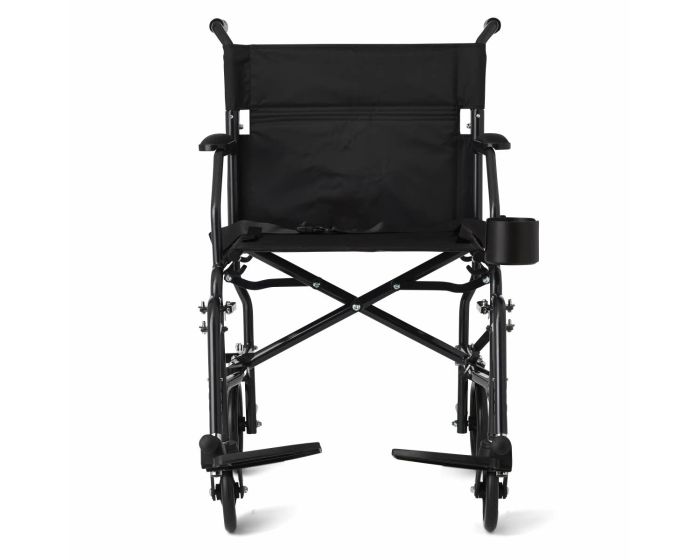 Medline Ultralight Transport Chair 300lb Black 1Ct