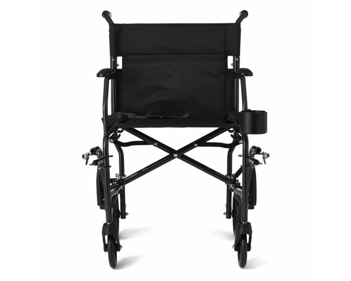 Medline Ultralight Transport Chair 300lb Black 1Ct