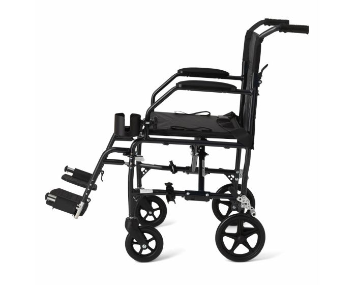 Medline Ultralight Transport Chair 300lb Black 1Ct