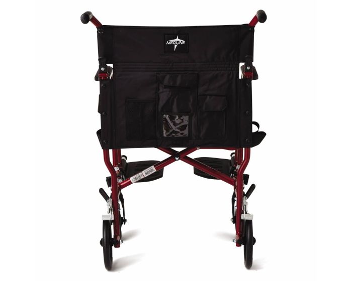 Medline Ultralight Transport Chair 300lb Red 1Ct