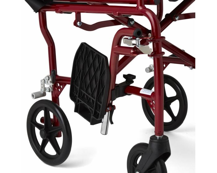 Medline Ultralight Transport Chair 300lb Red 1Ct