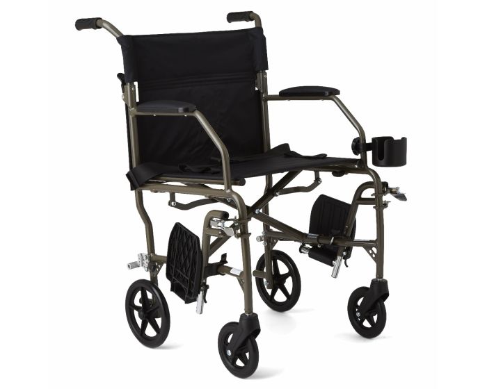 Medline Ultralight Transport Chair 300lb Silver 1Ct