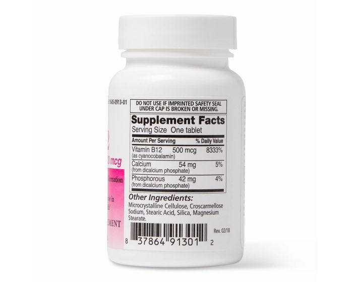 Vitamin B12 Tablet 500mcg 100Ct