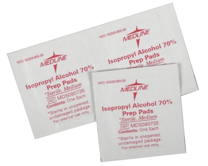Medline Isopropyl Alcohol Prep Pad 1.125x2.375 3000Ct