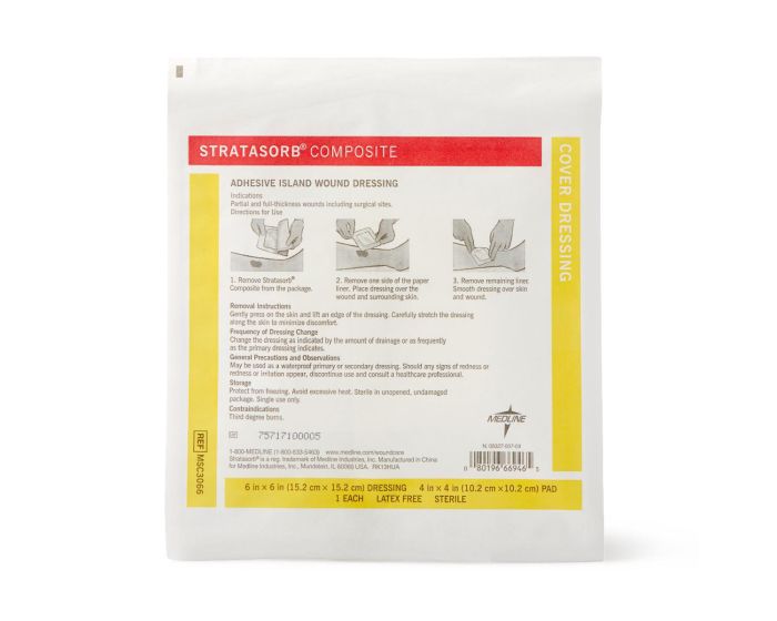 Medline Stratasorb Waterproof Island Dressing 6x6 1Ct