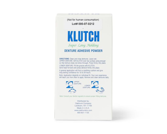 Klutch Denture Adhesive Powder 1.75oz