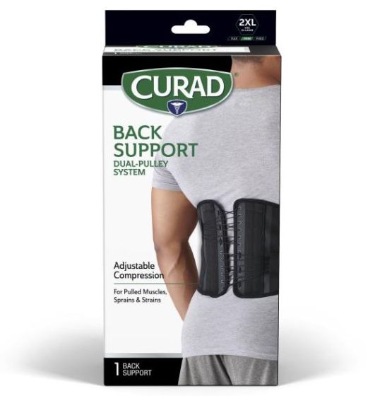 CURAD Back Supports with DualPulley System Black Size 2XL 1Ct