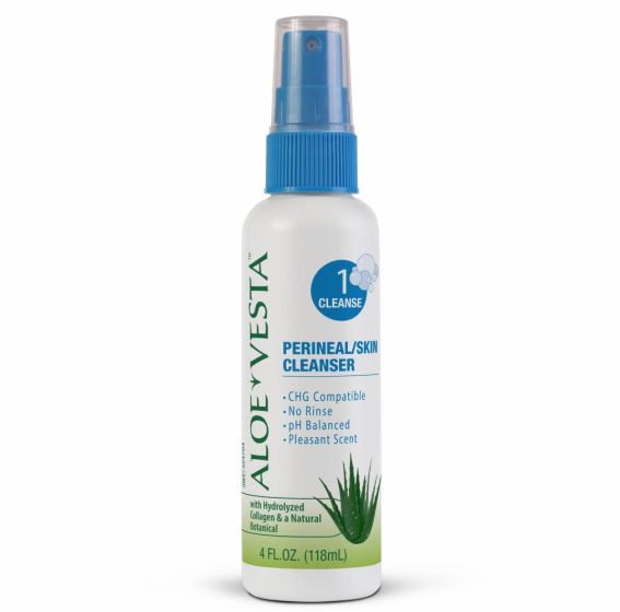 Medline Aloe Vesta NoRinse Perineal and Skin Cleanser 4oz 1Ct