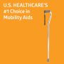 Medline Offset Handle Aluminum Cane 300lb Chrome 1Ct MDS86420CHRH1 by Medline