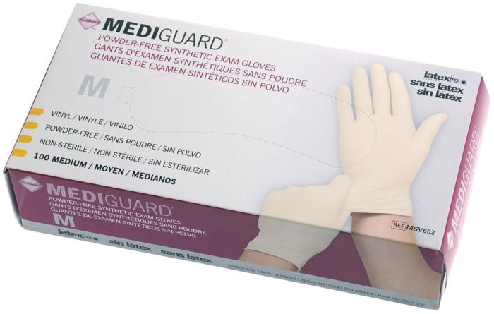 MediGuard Stretch Vinyl Exam Gloves M 100Ct MSV602H by Medline