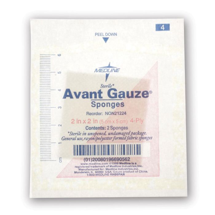 Medline Sterile Nonwoven Gauze Sponges 2s 4ply 2x2 3000Ct
