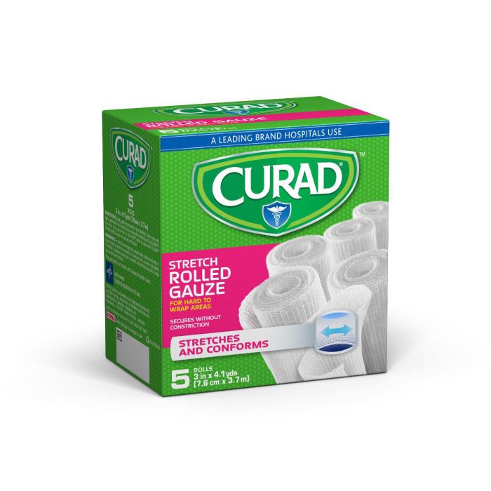 Stretch Gauze Bandage Rolls MED PRIDE 4in X 4.1 Yards - Pack Of 12 For First Aid & Wound Care C Table