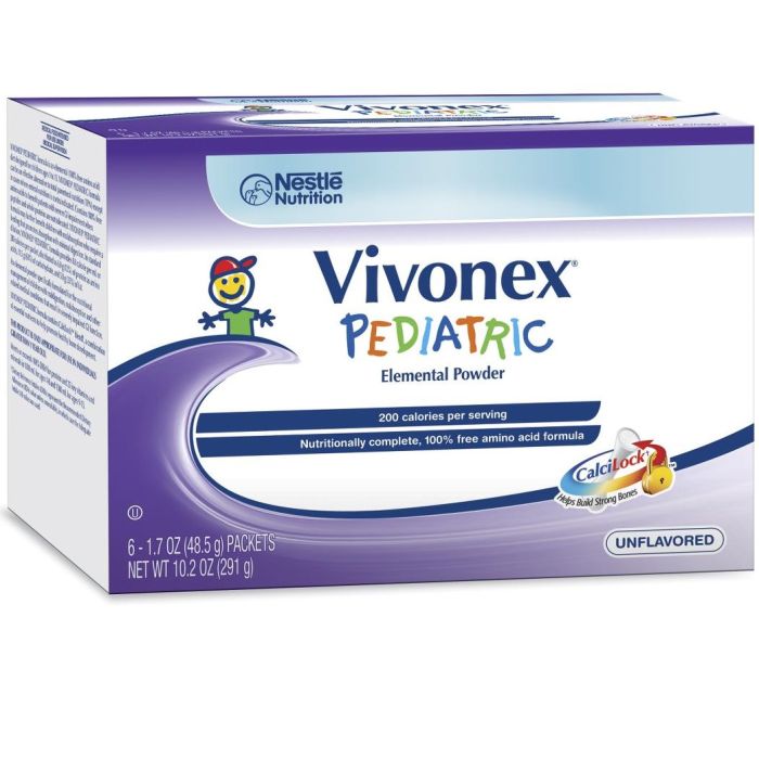 Vivonex Pediatric Elemental Powder 1.7oz Packet 6Ct
