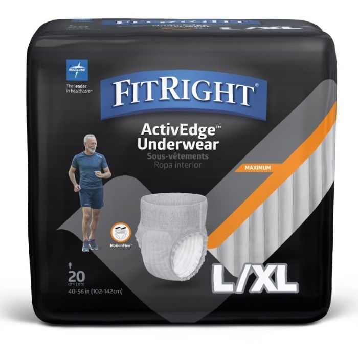 Medline Men's FitRight Underwear Heavy Absorb L/XL 20Ct