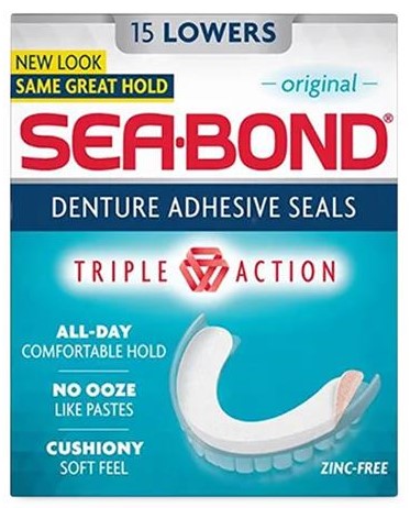 Sea-Bond Denture Adhesive Seal Original Lower 15Ct