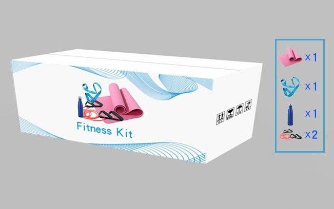 Yoga Mat Strap Bands Fitness Kit 5Pc