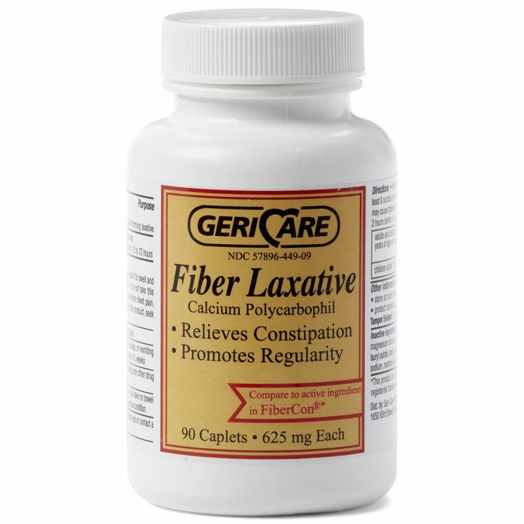 GeriCare Fiber Laxative Caplet 625mg 90Ct