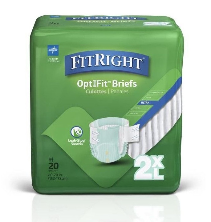 Medline FitRight OptiFit Ultra Disposable Brief 2XL 20Ct