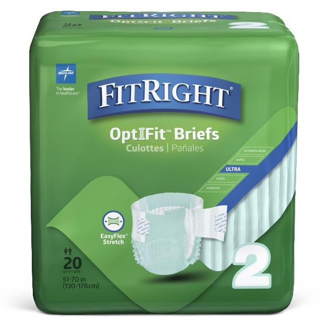 Medline FitRight OptiFit Stretch Ultra Brief L/XL 20Ct