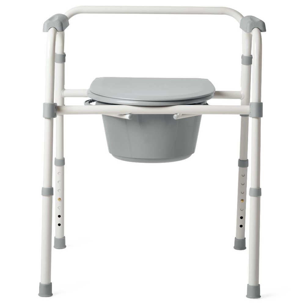 Medline 3-in-1 Folding Steel Commode 350lb Capacity 1Ct
