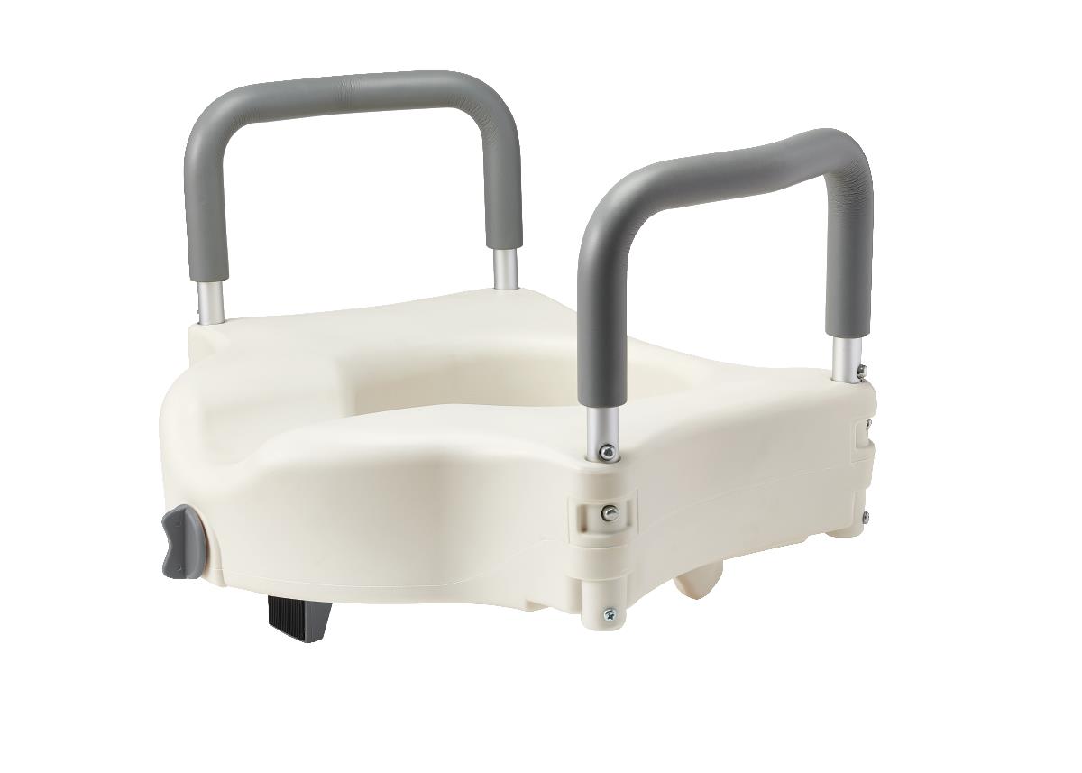 Medline Bariatric 4in Raised Toilet Seat With Arms/Lock 1Ct
