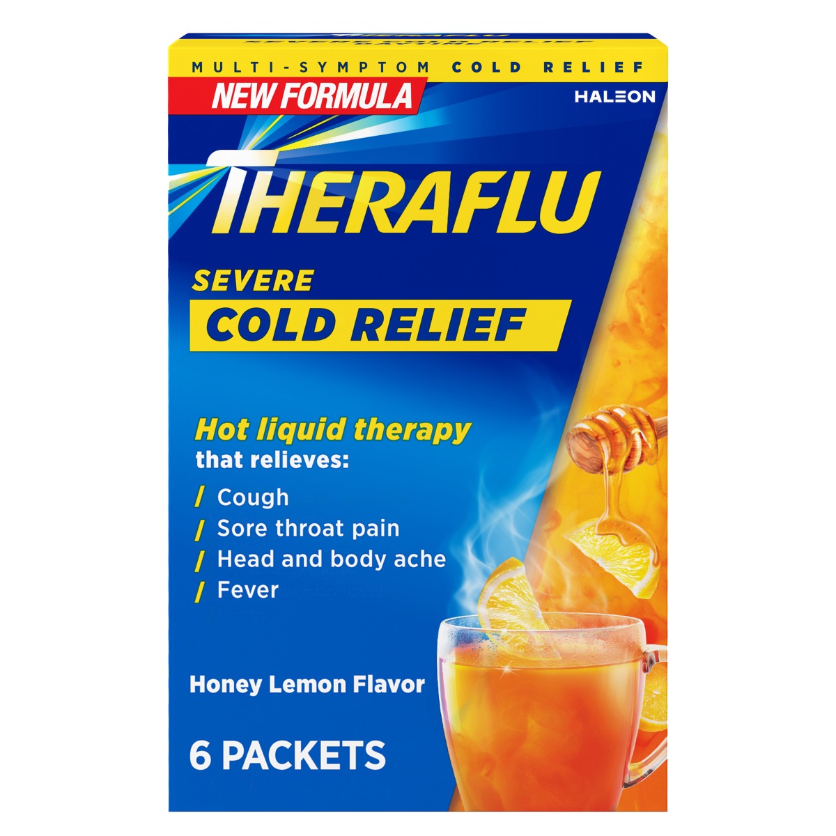 TheraFlu Severe Cold Relief Honey Lemon 6Ct