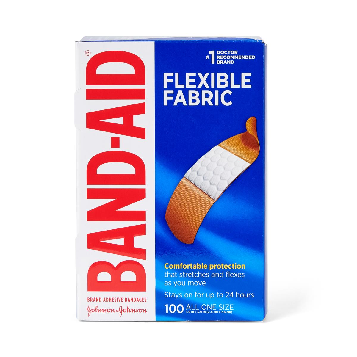 BAND-AID Flexible Fabric Bandages 1x3 100Ct