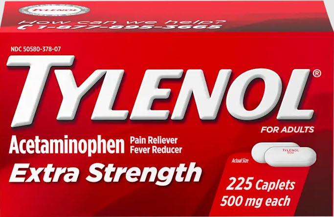 Tylenol Extra Strength Caplets 500mg 225Ct
