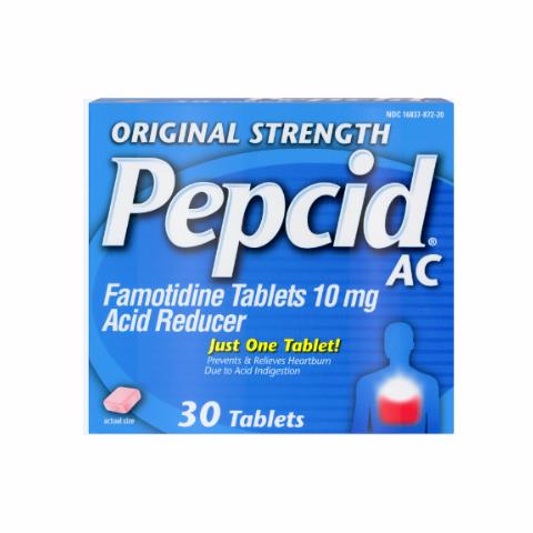 Pepcid AC Famotidine Antacid Tablets Original 10mg 30Ct