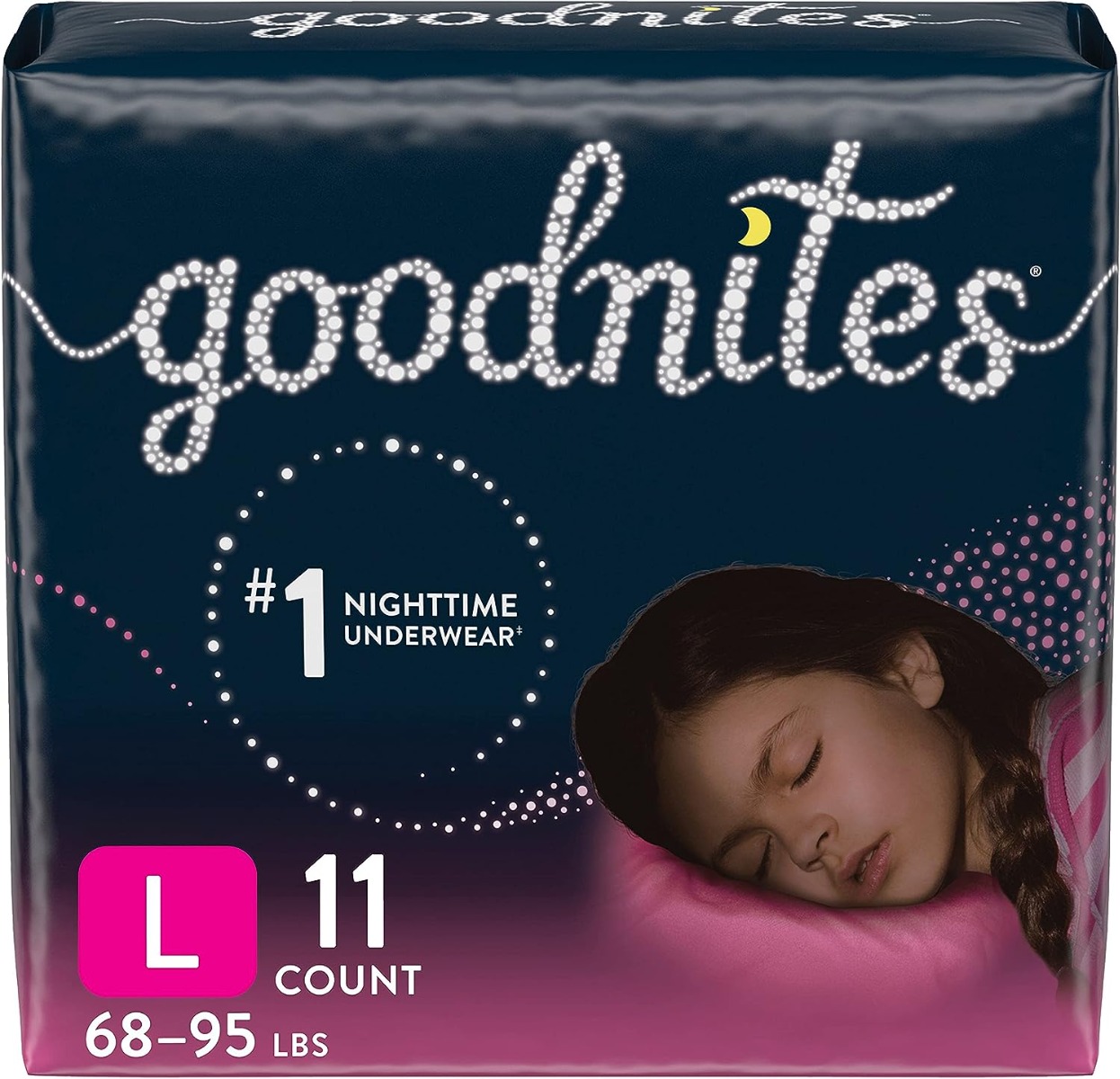 GoodNites Girls' Nighttime Bedwetting Underwear L 11Ct
