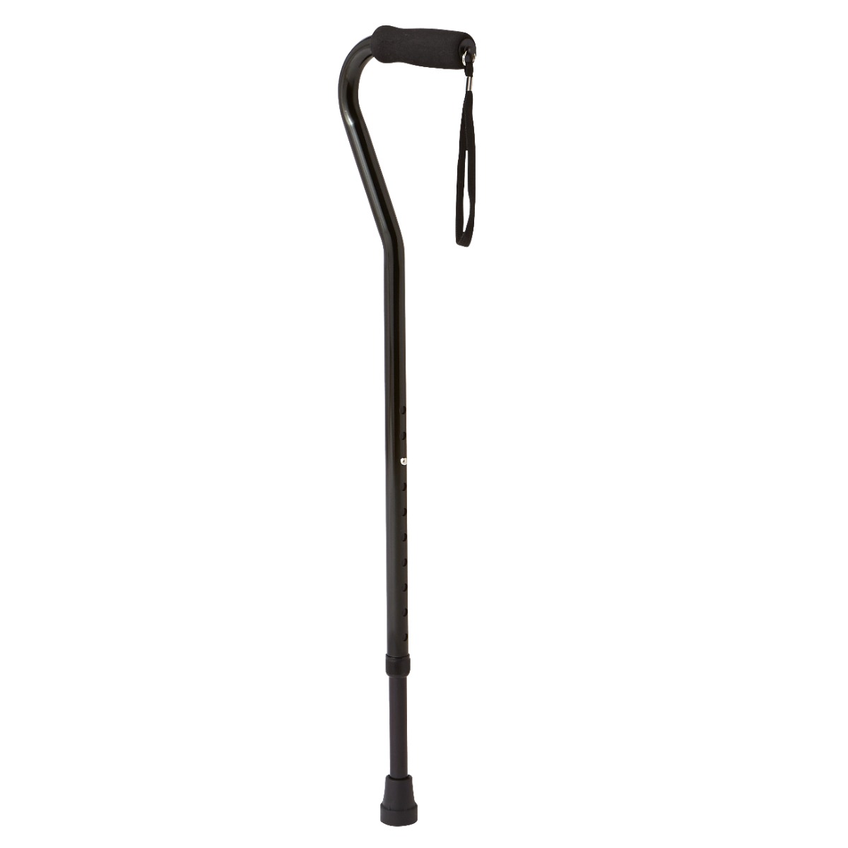 Medline Offset Handle Aluminum Cane 300lb Cap Black 1Ct