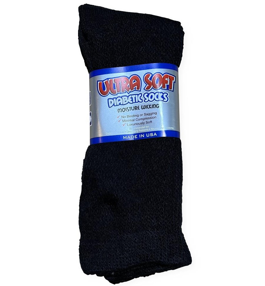 Medline Ultra Soft Padded Diabetic Socks 2Pr