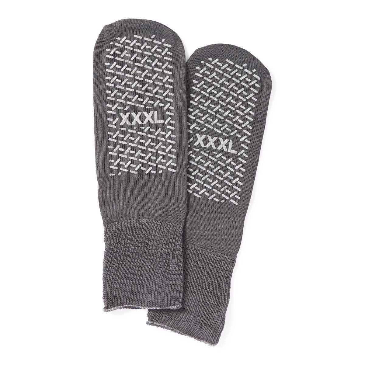 Medline Double-Tread Terrycloth Slippers Gray Bariatric 1Pr