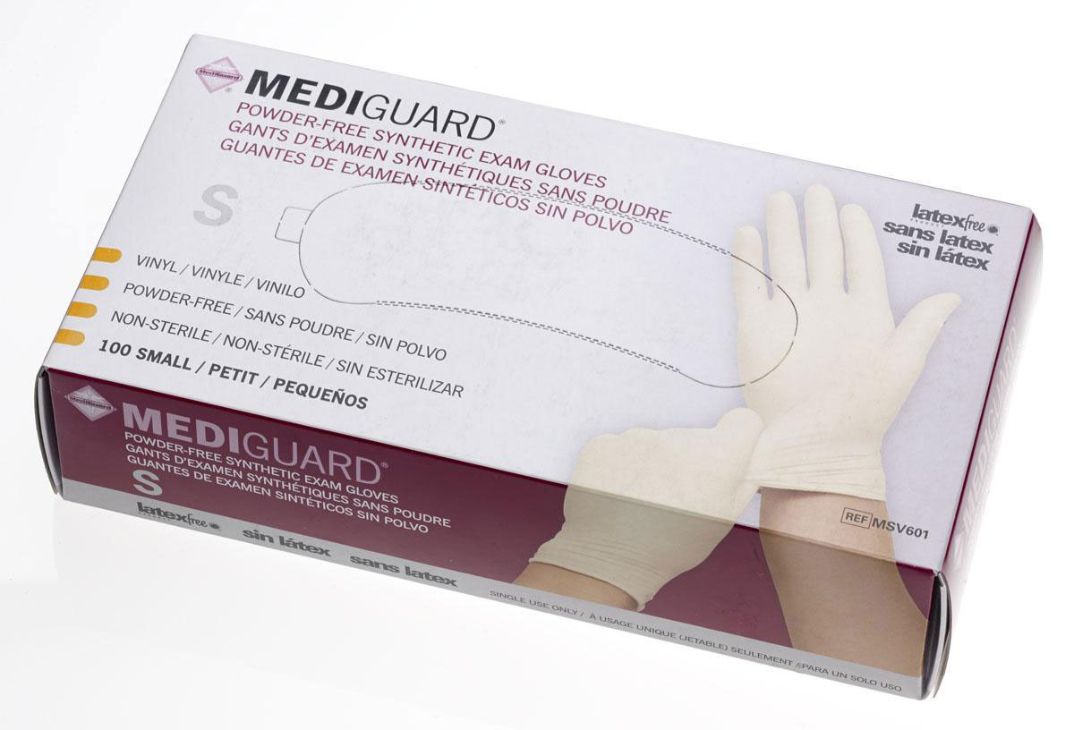 MediGuard Stretch Vinyl Exam Gloves S 100Ct