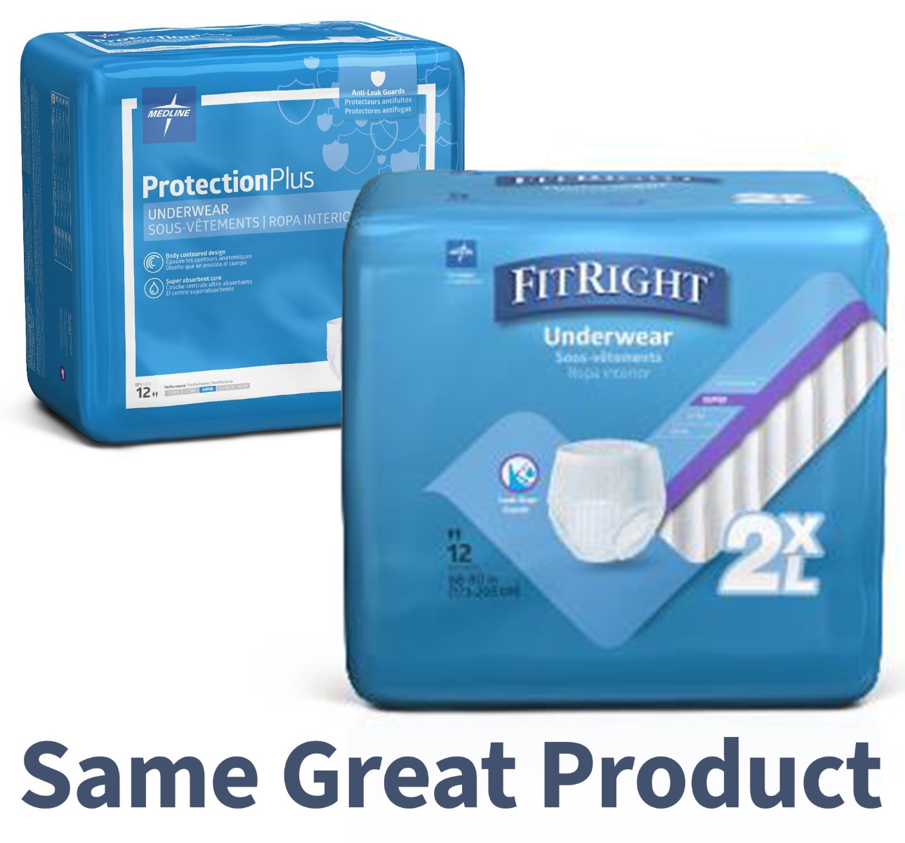 Medline Protection Plus Disposable Underwear Plus 2XL 48Ct