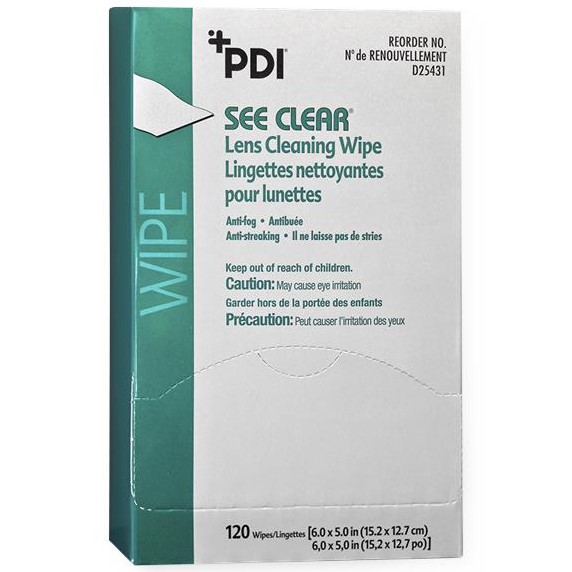 PDI See Clear Lens Cleaning Wipes 120Ct