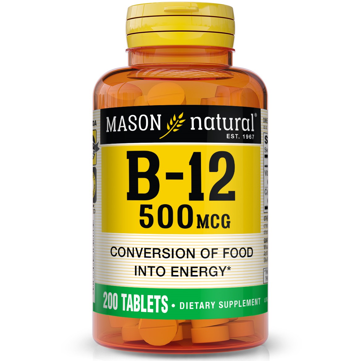Mason Natural Vitamin B12 Tablet 500mcg 200Ct