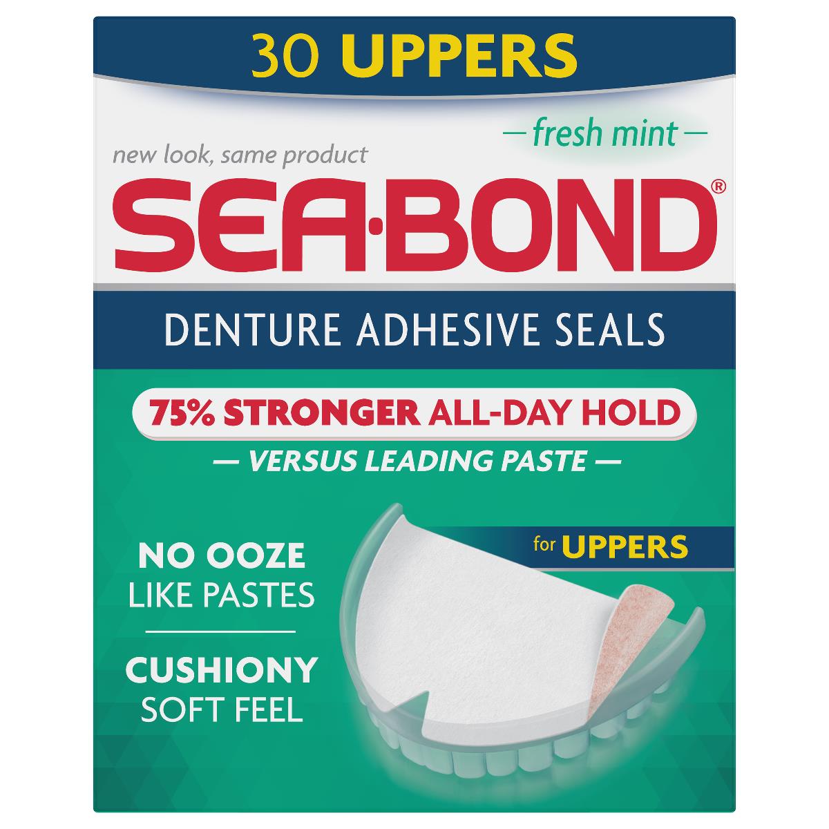Sea-Bond Denture Adhesive Seal Mint Upper 30Ct