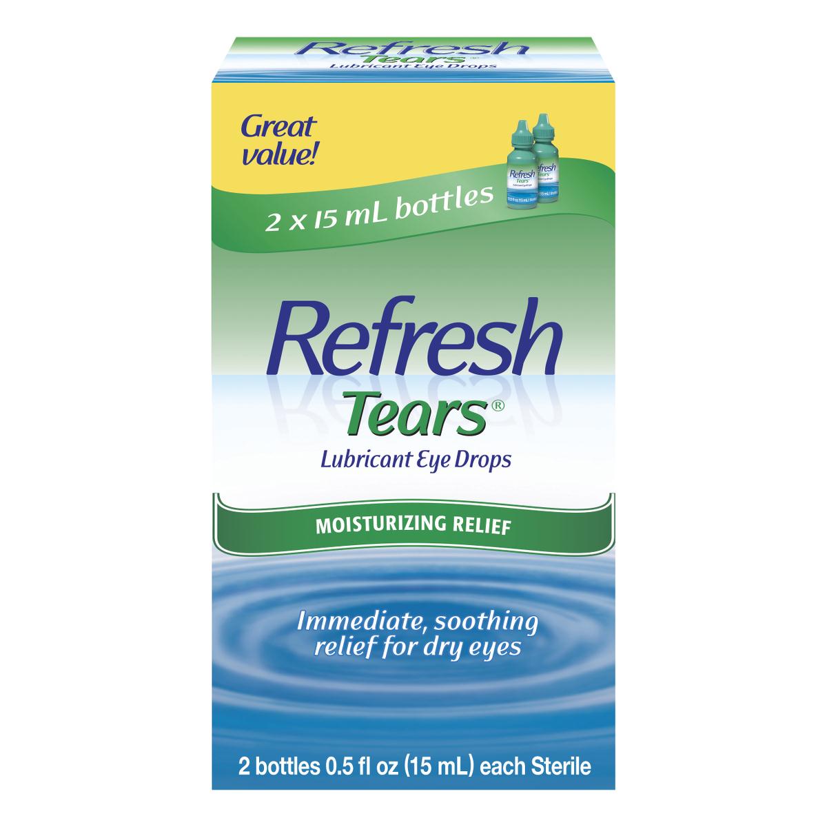 Refresh Tears Lubricant Eye Drops 15mL Bottle 2Ct