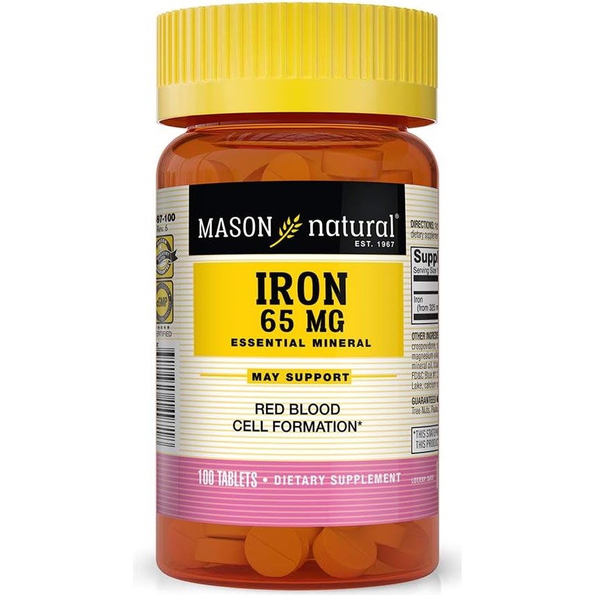 Mason Natural Iron Tablet 65mg 100Ct