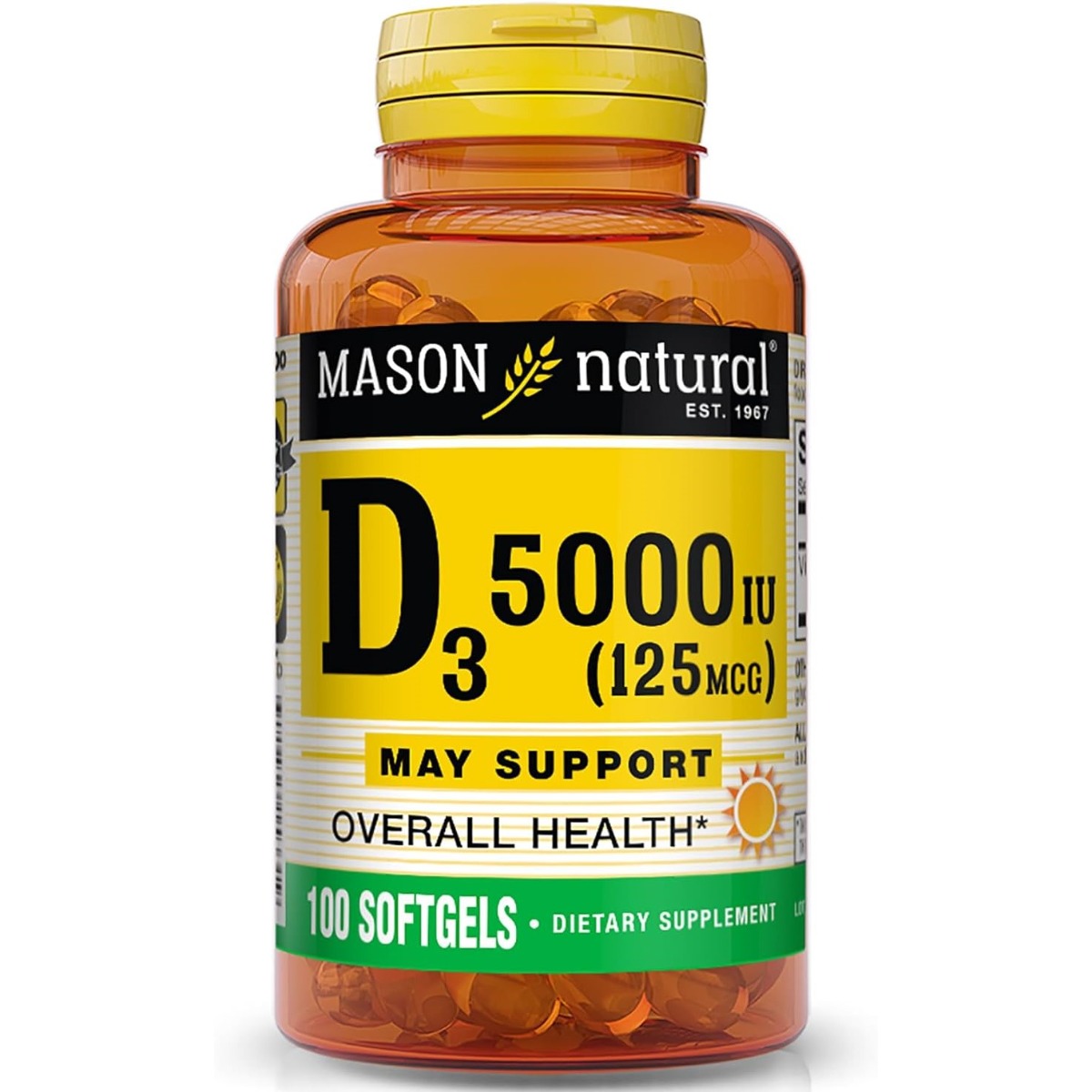 Mason Natural D3 5000 IU Softgel 125mcg 100Ct