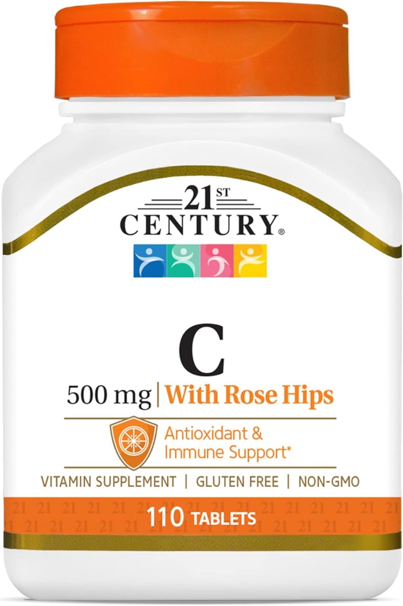Vitamin C With Rose Hips Tablets 500mg 110Ct
