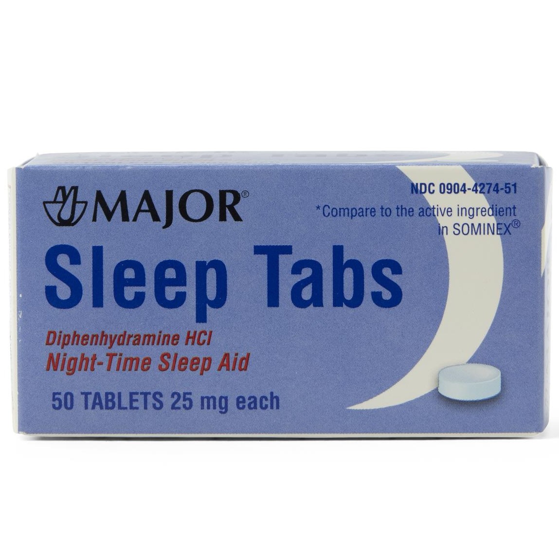 MAJOR Diphenhydramine Sleep Aid Tabs 25mg 50Ct
