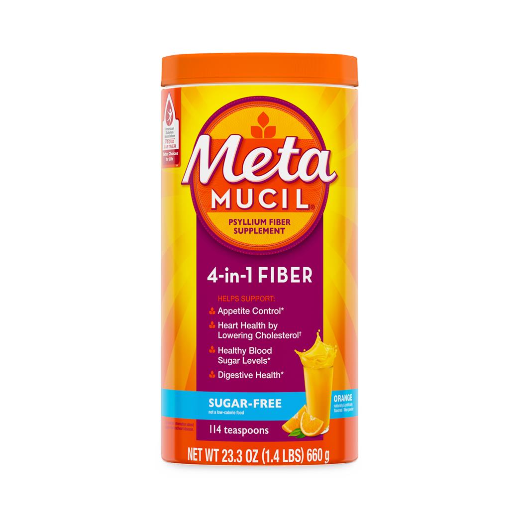 Metamucil Fiber Powder Sugar Free Orange 23.3oz 1Ct