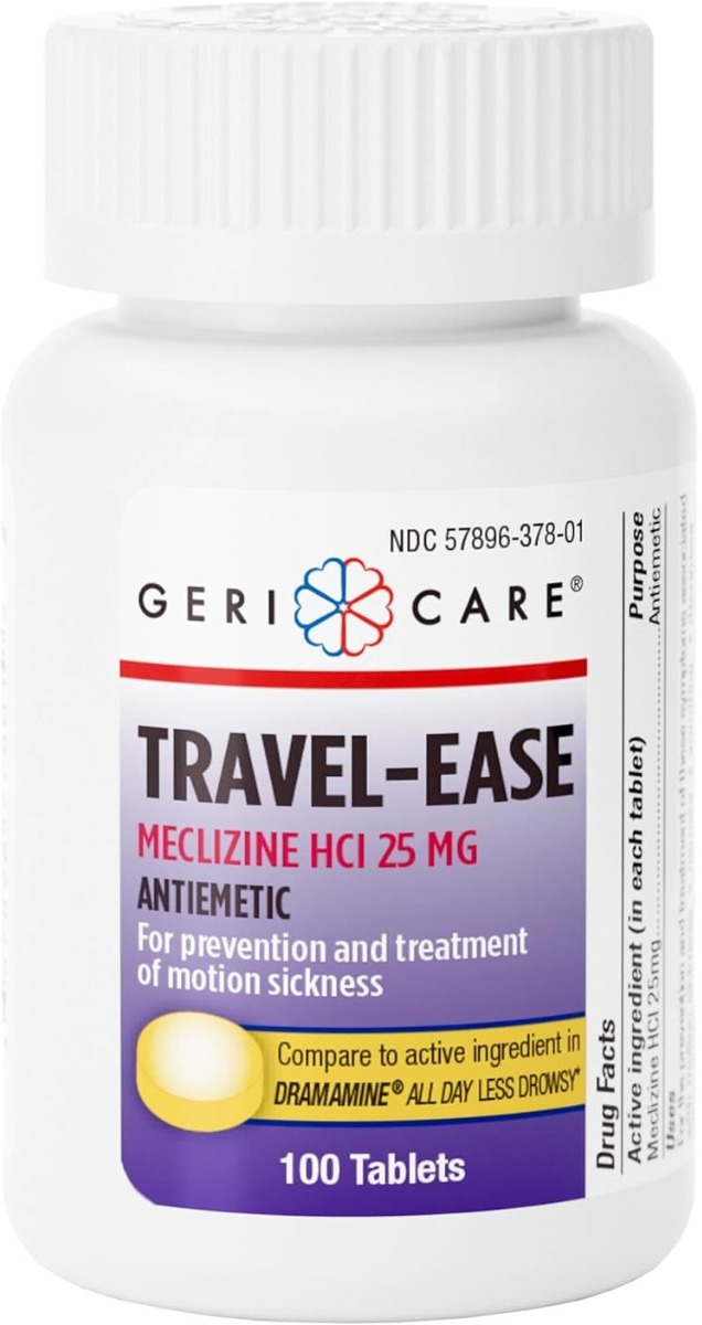 Meclizine Nausea Relief Tablets 25mg 100Ct