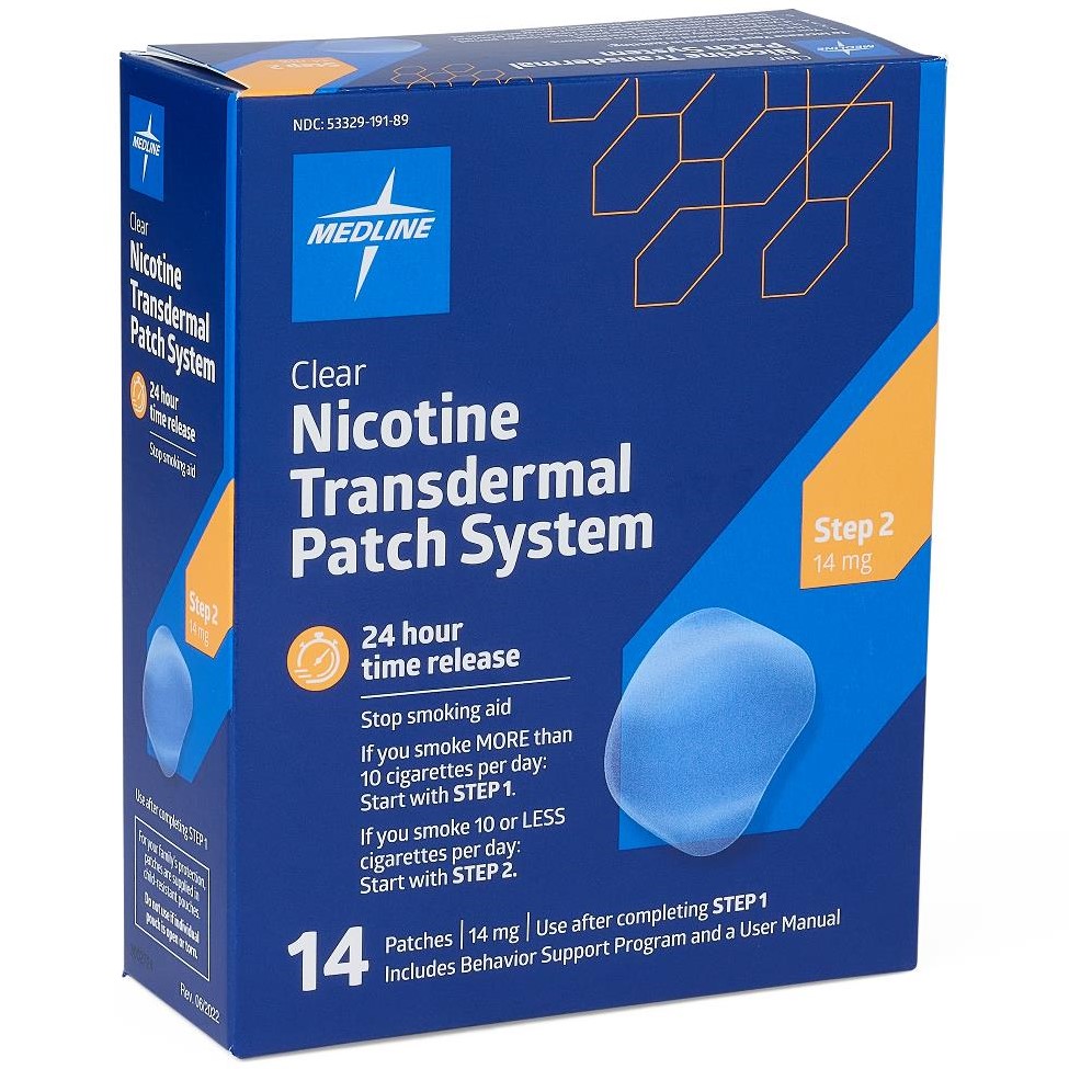 Medline STEP 2 14mg Nicotine Patch 14Ct
