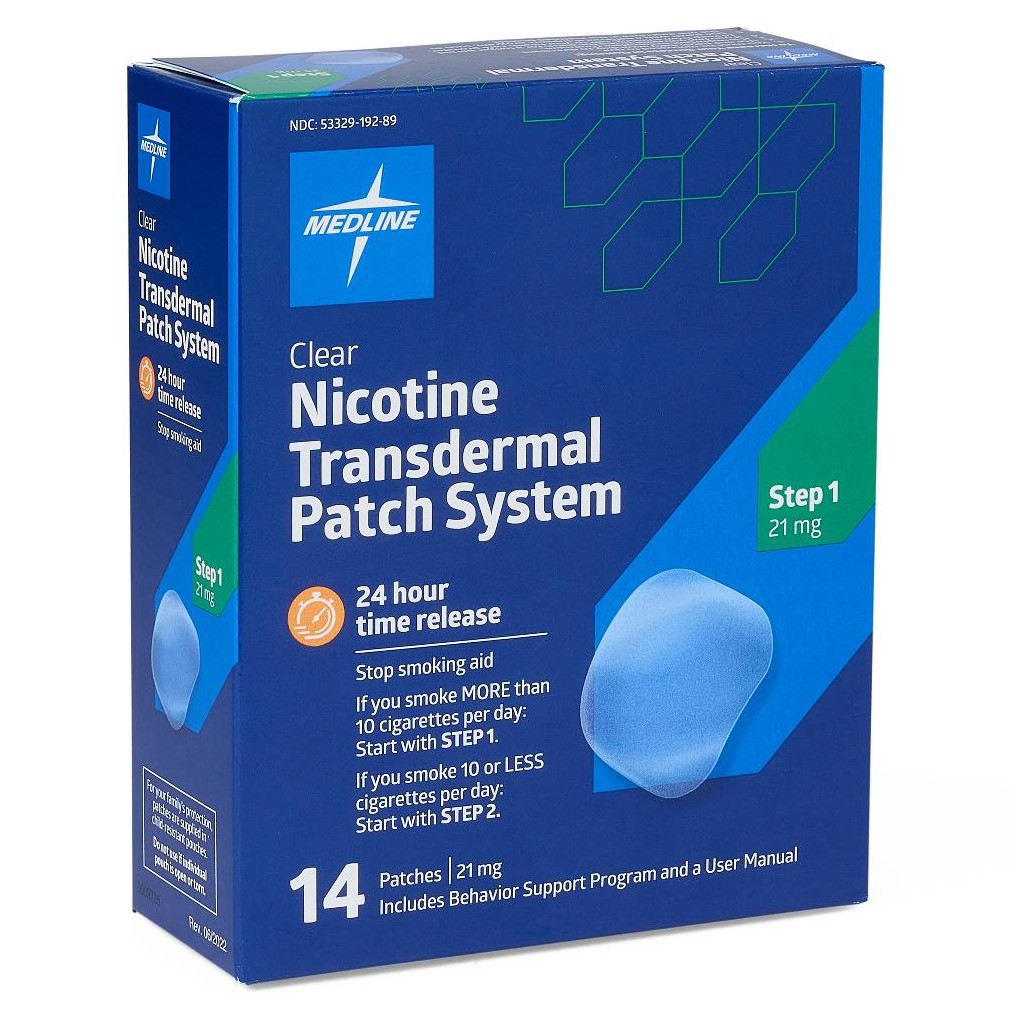Medline STEP 1 21mg Nicotine Patch 14Ct